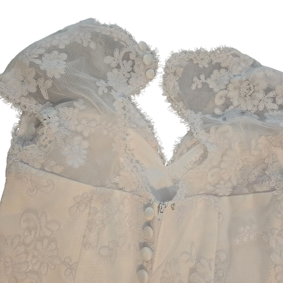 Gorgeous White High Low Wedding Dress Brand New Beautiful Lace and Beading - Picture 11 of 15